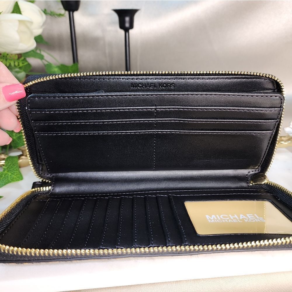 Michael Kors Black Wallet with Gold Accents - Picture 12 of 17